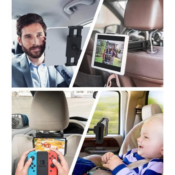 Bil Tablet Holder - HAUTSTORE - Kan forlænges til 25 cm - 360° Rotation - Kompatibel med 4,4-11 tommer tablets