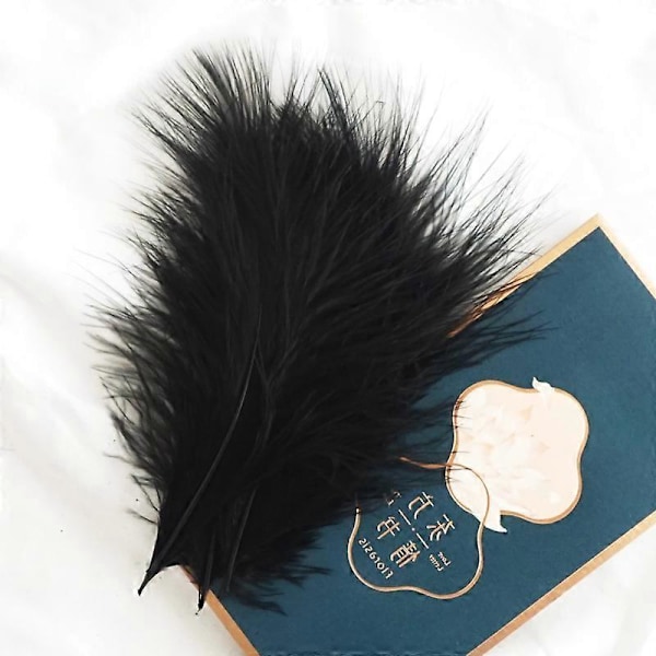 50 stk. Fluffy Tyrkisk Marabou Fjer 10-15 cm Tyrkiske Fjer Dekorationstilbehør Til Smykker Tøj Bryllupsfjer DIY Håndværk 50 Black Cashmere