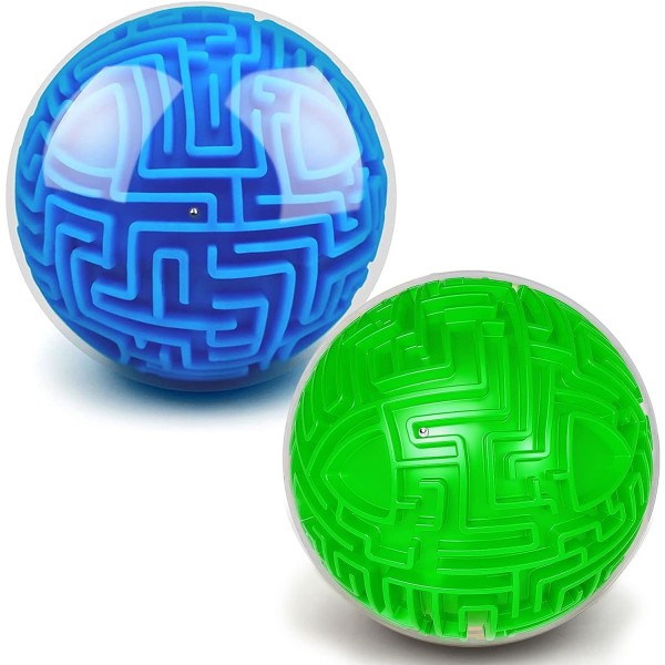 Maze Ball 3D Puzzle Ball Brain Teasers-spill, 2 stykker Maze Ball-leker, doble utfordringer Brain Interactive Puzzle Ball Sphere-spill Partyfavoritter