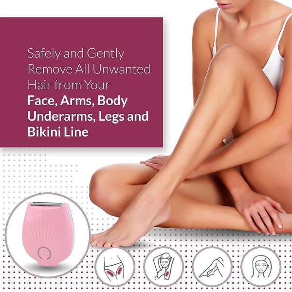 Elektrisk raktrimmer för kvinnor, vått och torrt hårborttagning för ansikte, ben, bikini och armhålor