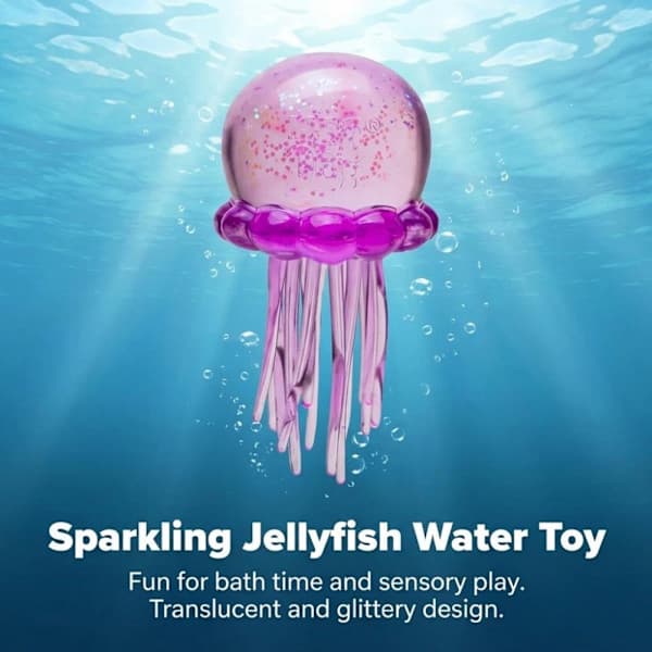 NeeDoh Jellyfish Jelly Squeeze sensorisk leketøy, egnet for barn og voksne, blå Blue
