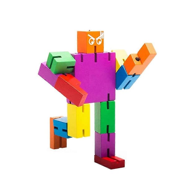 Bedste Tilbud - Multifunktionel Farve Træ Rubik's Cube Robot Børns Pædagogisk Legetøj