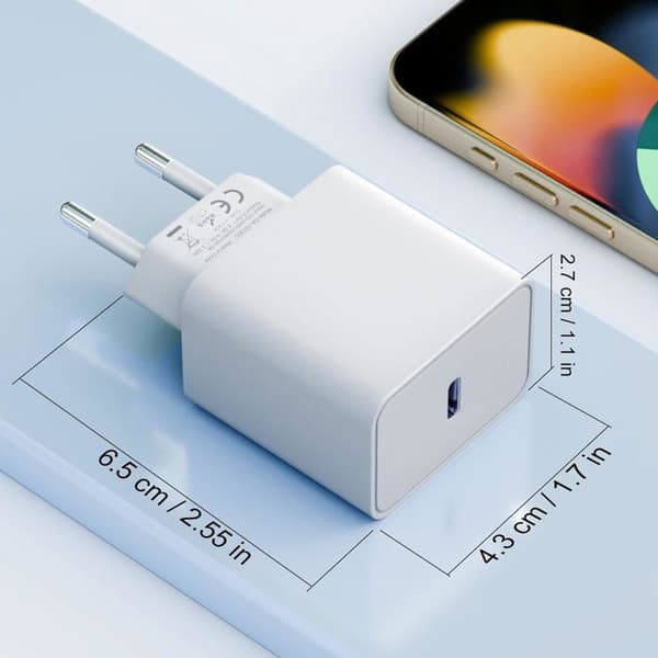 2-pak iPhone hurtigoplader – 20W PD USB-C vægstik med 2m USB-C til Lightning-kabel til iPhone 14/14 Pro/13/13
