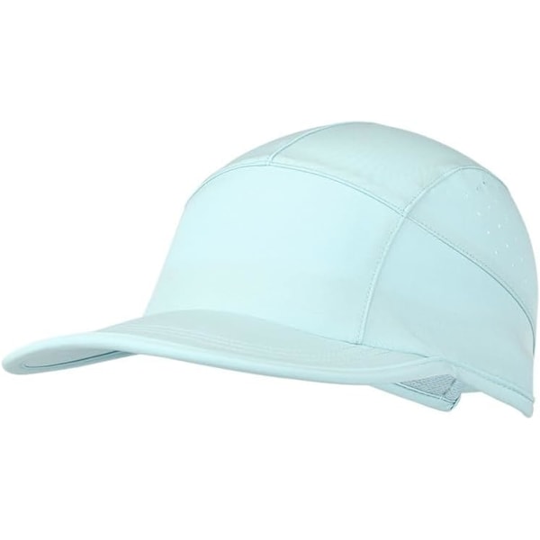 Unisex Myk Bred Kantsportscaps for Løping, Hurtigtørkende Kule Sportscaps, Lett Stretch Nylon Baseballcaps UPF50+ light blue