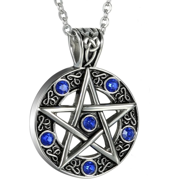 Julegaver Herre rustfrit stål hul Vitnage Star Pentagram Pentacle Pendant halskæde