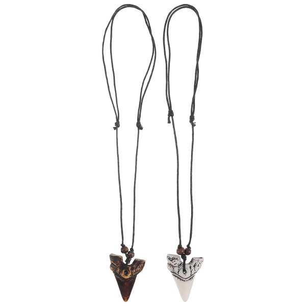 2 st hajtandshalsband för män, coola strandhalsband för pojkar