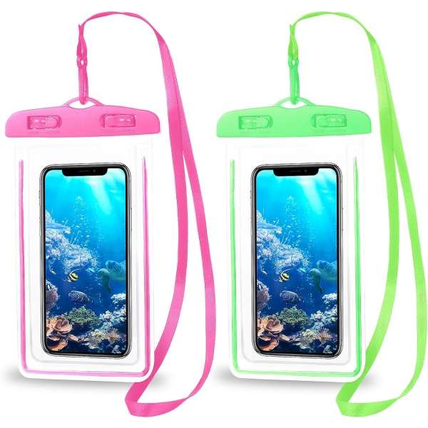 Waterproof Case, 2Pack Universal Waterproof Phone Pouch Bag, Waterproof Cell Phone Dry Bag Compatible, Phone Pouch for Outdoor Water Sports, Boating