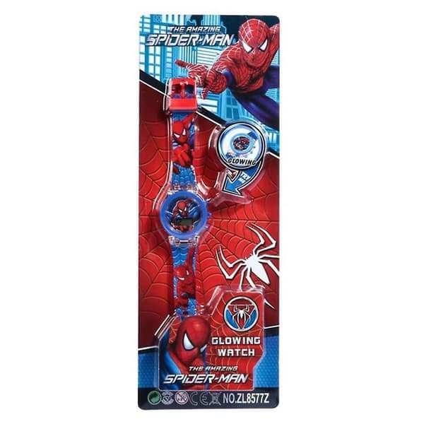 Spiderman Klokke Barn Gutter Spiderman Sport Silikon Digital Armbåndsur