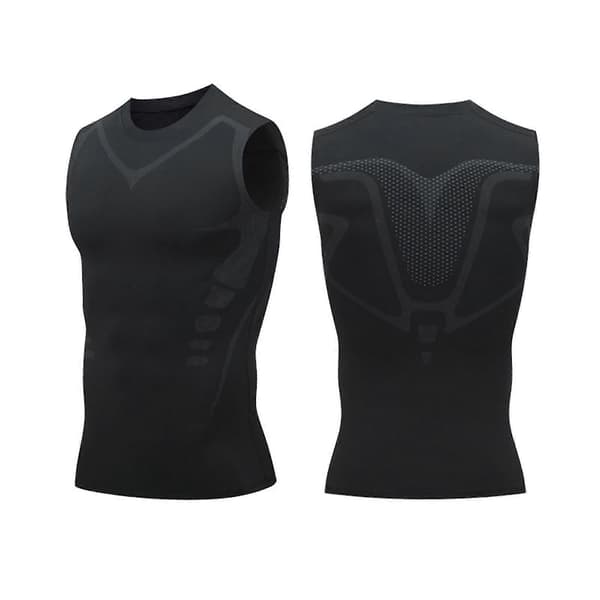 Version Ionic Formande Väst, Ärmlös T-shirt för Män med Ionic Formning Black XL
