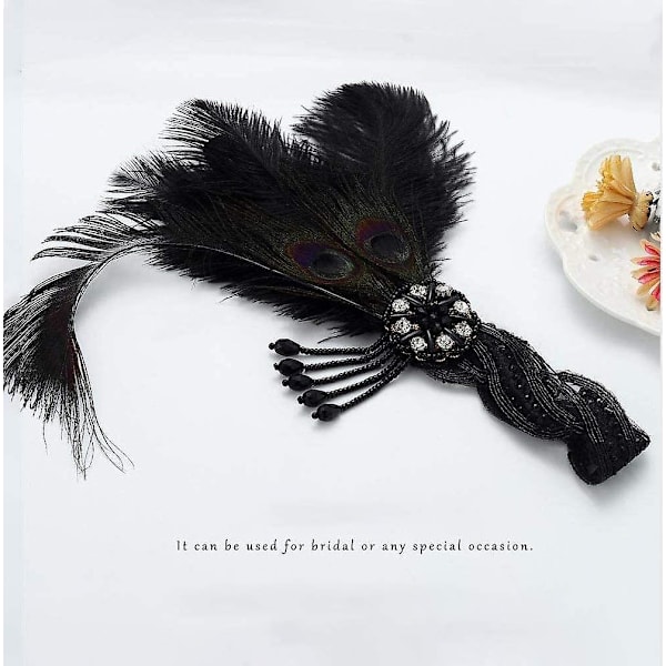 1920-luvun hiuspanta, Crday Feather Crystal Vintage Roaring 20's Headpiece -lisävarusteet