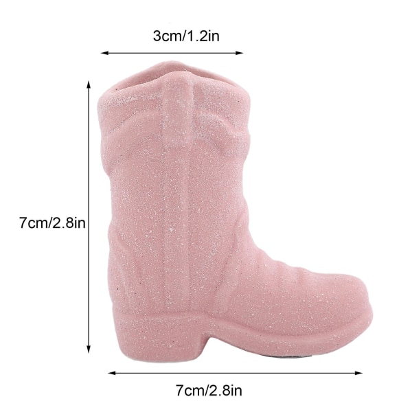 Cowboy Boot Match Holder, Match Holder With Striker, Keramic Match Striker Keramiska stövlar Tändstickslåda Förvaringslåda, match Gratis Pink