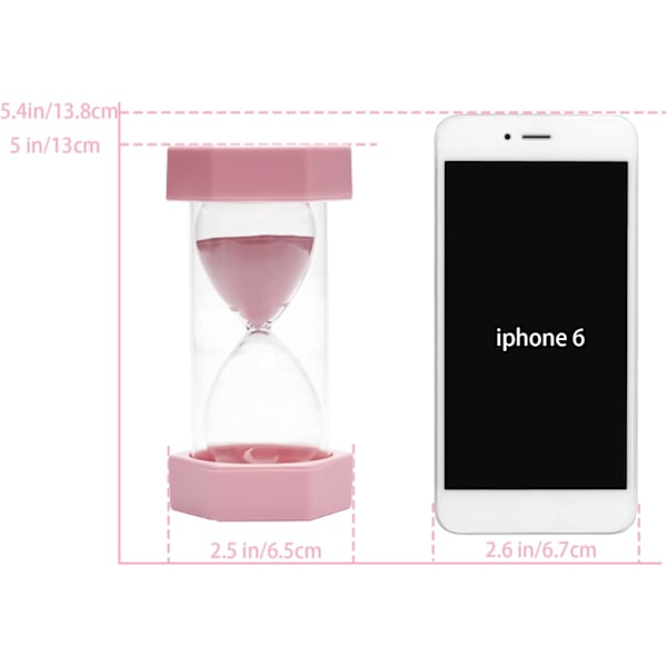 Timeglas Sand Timer, Sand Timer, Timeglas Børn Timeglas Timer Timeglas Sæt Farverigt Sandur Køkken Timer Pink 30 min