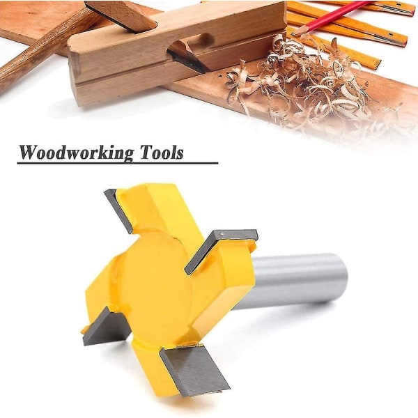 Overlay Cutter, 2&quot; Cutting Diameter 4 Flap Flattening Cutter Surface Planer Bottom Cleaning Tool Wood Milling Cutter, 1/2&quot; Shank