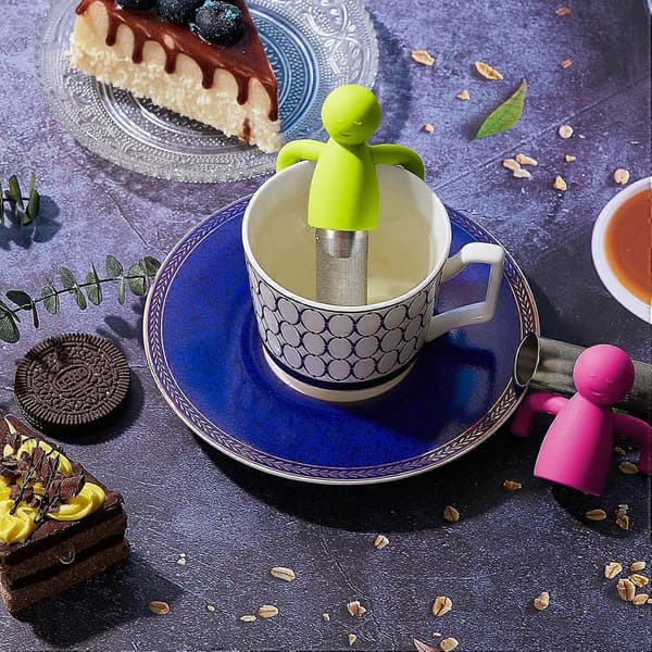 2 Stk. Te-infuser til Løs Te, Sødt Fintmasket Te-si Rustfrit Stål Te-filterkugle Te-diffuser til Tekopper Tekander (Grøn, Rose)
