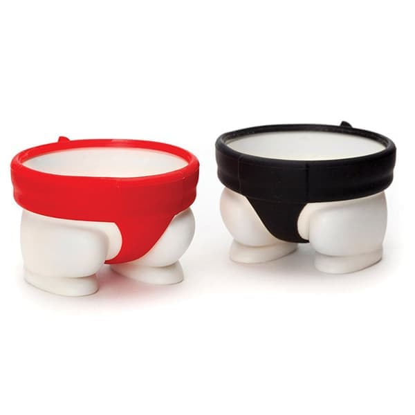 Äggkopp, 4-delars äggkopp silikagel äggkopp sumo äggkopp set barn äggkopp, 6 * 5,5 * 4 cm, lämplig för hem och restaurang pack hårdkokt