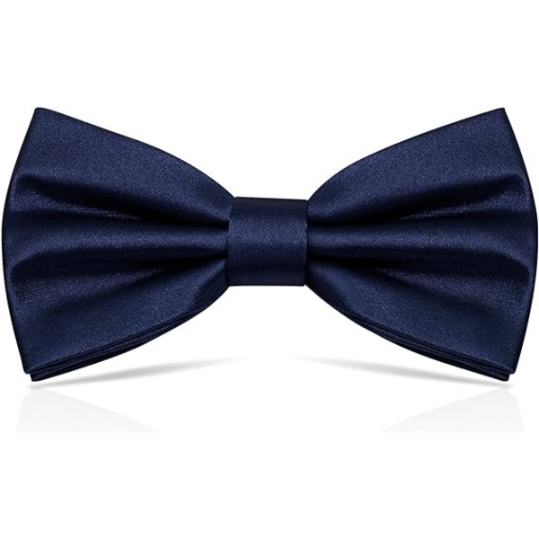 Forbundet sløjfe til mænd, Tux-sløjfe Justerbar formel halssløjfe Satin-sløjfe til festbryllup (marineblå)
