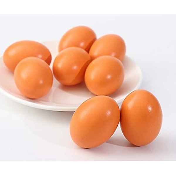 Hönsägg Falska Hönsägg Set Trä Falska Ägg Hjälp Läggande Höns Gård Verktyg Fjäderfä Bo Dummy 6 Stycken