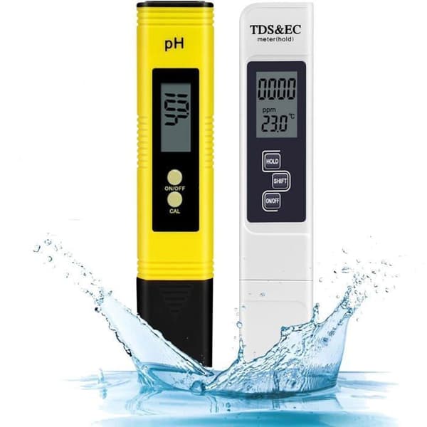 2 STK Vannkvalitetstester, Elektronisk pH-måler, TDS&EC Temperaturmåler, 4 i 1 Vannkvalitetstester
