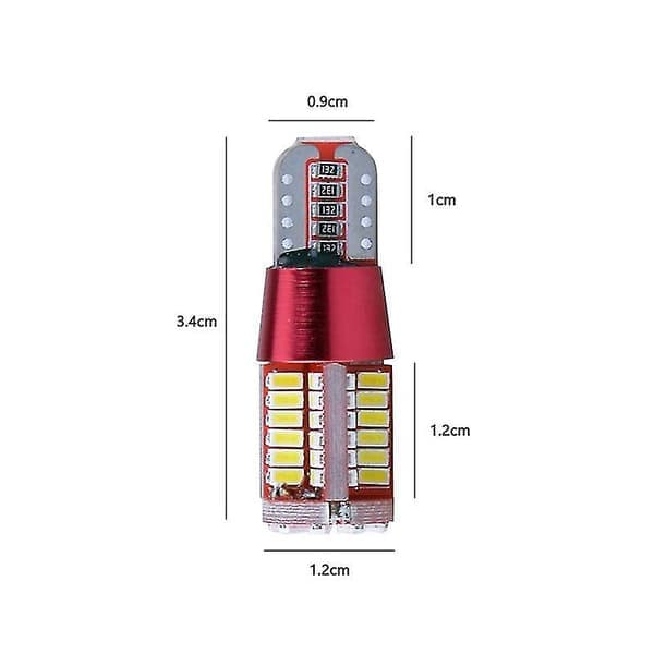 LED-lys til bil, interiør, parkeringslys, kupé, leselys, xenon-erstatning (2 stk, rød)