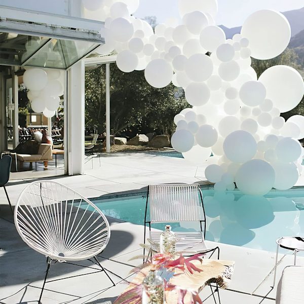 Matte Hvide Balloner, 100 stk 10 Tommer Hvide Balloner, Latex Balloner til Ballon Garland Ballonbue som Festdekorationer, Fødselsdagsdekorationer