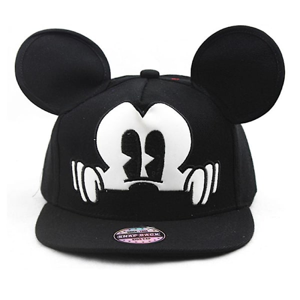Barn Mickey Mouse Öron Cartoon Baseball Cap Pojkar Flickor Snapback Mesh Solhatt Black
