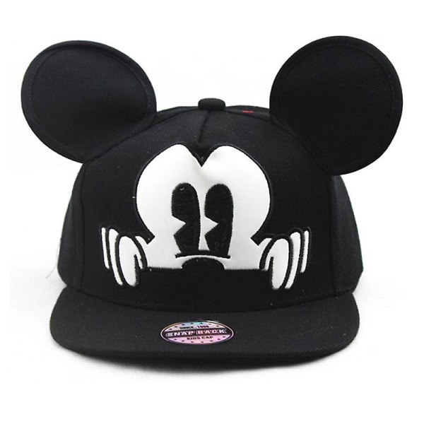 Barne Mickey Mouse Øre Tegneserie Baseball Cap Gutter Jenter Snapback Mesh Solhatt Black