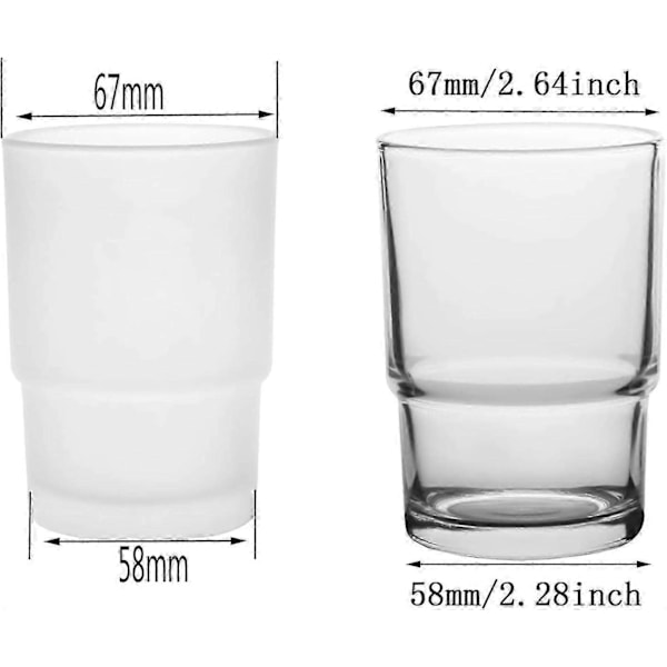 Tandborstmugg, 2 st Glas Tumbler Tandborstmugg Ersättning för Väggmonterad Tandborsthållare, Munvatten