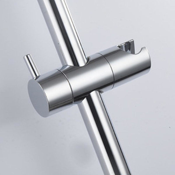 Justerbar dusjhodeholder for glide skinne, universell 19/22/25mm O.d. skinnehodebrakettholder for glide skinne skyveklemme baderomserstatning 360 grader 22mm