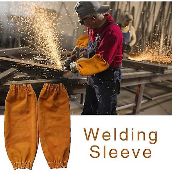 Svejselæder svejsearm varmebestandig svejsebeskyttende ærmer okselæder elastisk manchet manchet arm beskytter resistent beskyttende arm