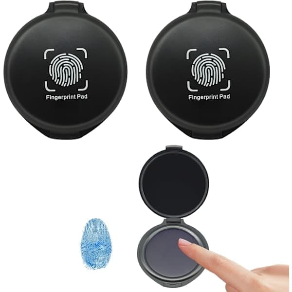 Fingeravtrycksbläckdyna, 2 st Fingeravtrycksbläckdyna, Blå Fingeravtrycksbläckdyna, Bärbar Fingeravtryckssats för Säkerhets-ID Fingeravtryck