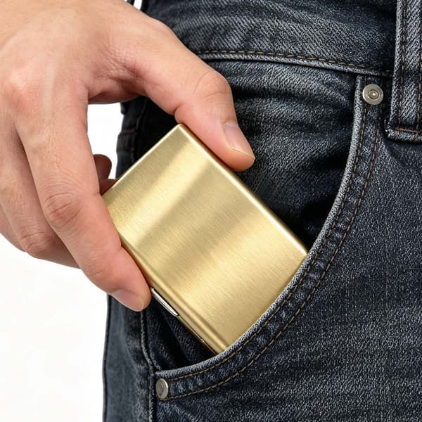 RFID-korttikotelo, 6 korttipaikkaa, kulta Gold
