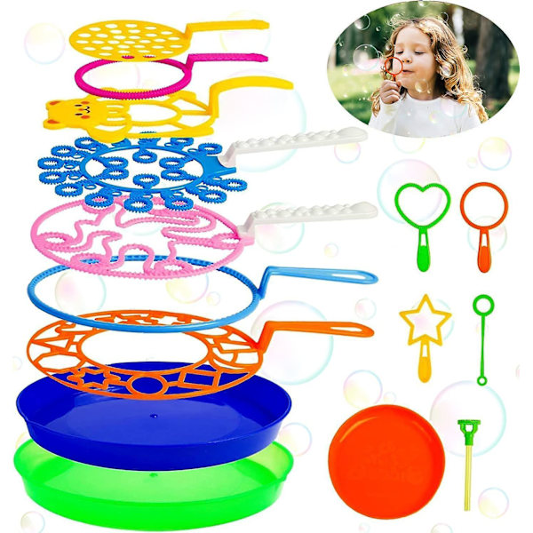 Stor Bubblastavar Set, 15 Stk Stora Bubbeltillverkningsleksaker Med Fack I Bulk För Barn, Sommar Utomhus Bubbelleksaker Present