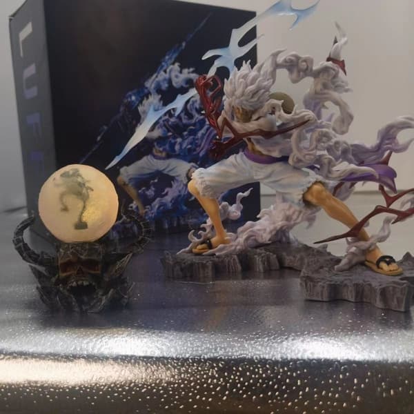 One Piece Gear 5 Nika Luffy Wink Lightning Grip Figur Anime Modell Present Nika