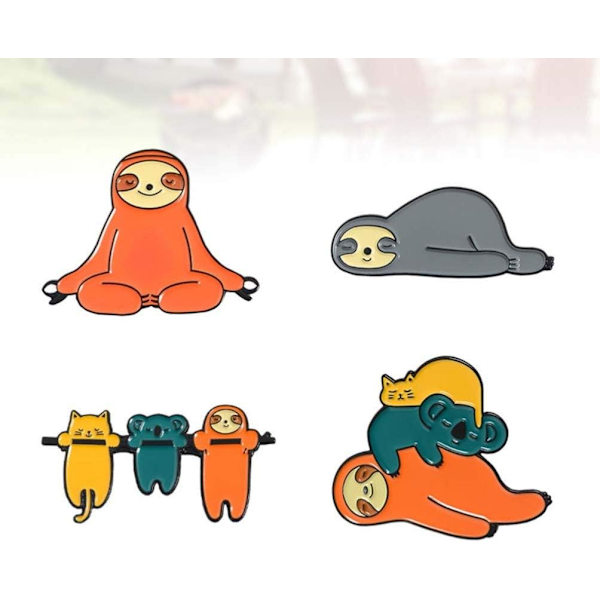 4 stk. søde emaljenåle sæt alpaca dovendyr badges broche nåle til tøj tasker jakker tilbehør DIY håndværk