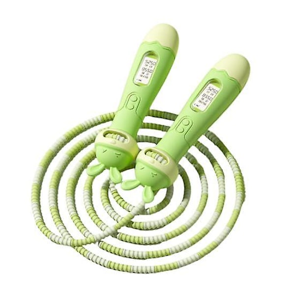 Sjippetov med tæller, justerbar længde, sammenfiltringsfrit ergonomisk håndtag, træningsudstyr til børn green