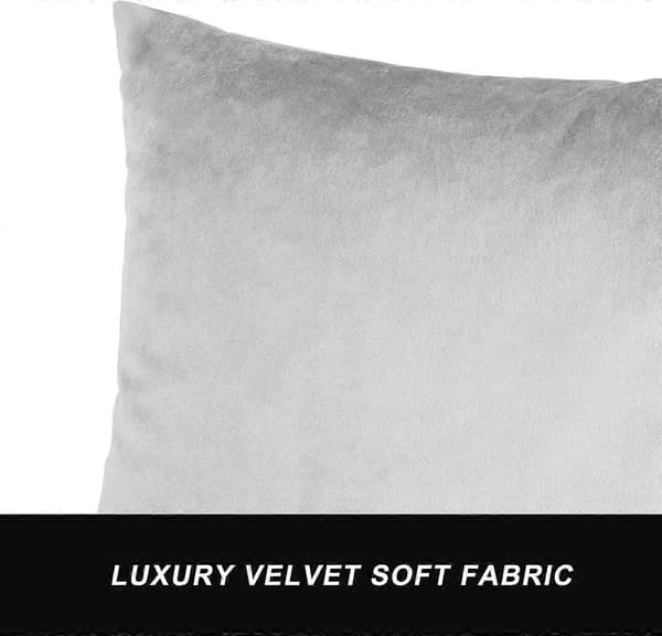 Sammet Kuddfodral 45 x 45 cm Dekorativa Prydnadskuddar för Soffa Sovrum Vardagsrum 2-pack Grey 20x20 Inches