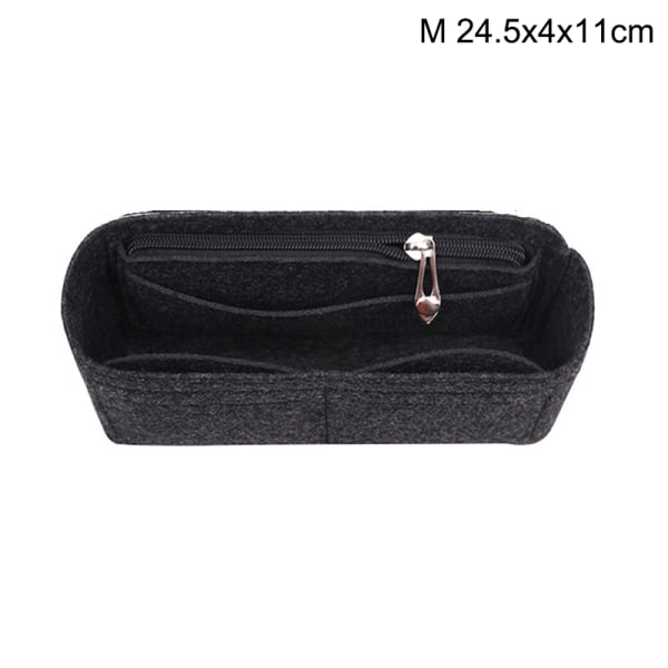 Multi-Pocket Women Insert Bag Handväska i filttyg - Black M