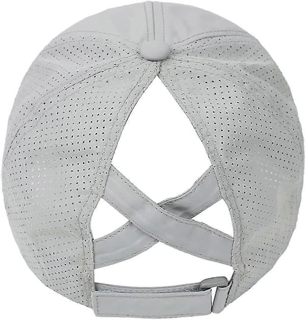 Baseballkasket med kryds-ponytail til kvinder Light Gray