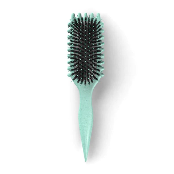Curly Hair Styling Brush Curling Brush Den elastiska lockiga hårborsten används för att kamma, forma och styla lockigt hår. Unisex, inte lätt att dra (1 st) - Green