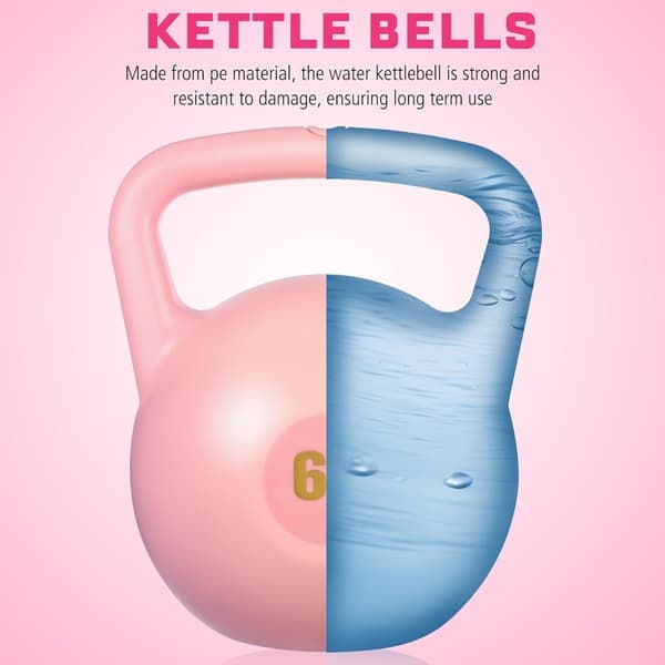 6 kg rosa PE vattenkettlebell för styrketräning, justerbar vikträningsutrustning