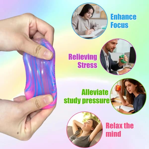 4-pack Fidget Toys, Squishy Cube, Ice Cube Squishy för ångest- och stresslindring för vuxna, långsamt stigande sensoriska stressbollar, klassrumspris rosa