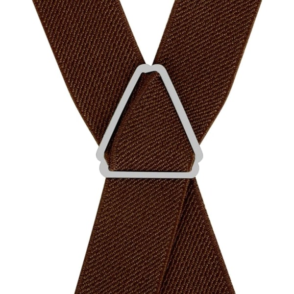 Herrhängslen med 4 clips X form, justerbara elastiska hängslen för herrbyxor, hängslen för män Bröllop Business Casual hängslen (kaffe)