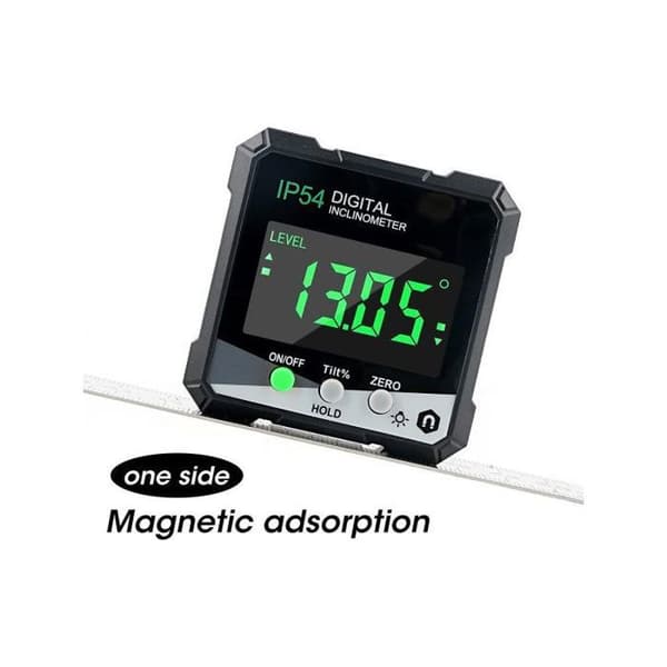 Digital laservaterpas / inklinometer med LCD-display og stærke magneter; 0,1° præcision, 360° måling