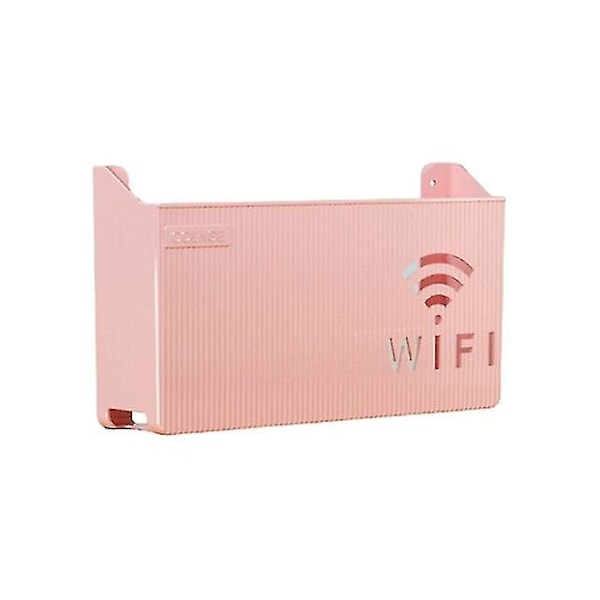 Langaton WiFi-reitittimen hylly Säilytyslaatikko Seinälle ripustettava ABS-muovinen järjestelylaatikko Kaapelin virtakiinnike Järjestelylaatikko Kodin säilytys Pink