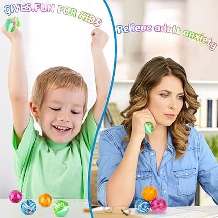 Pack Fidget Leksaker Regnbågsstressbollar Lindra Spänning, Sensorisk Klämleksak Lindra Stress för ADHD, Autism