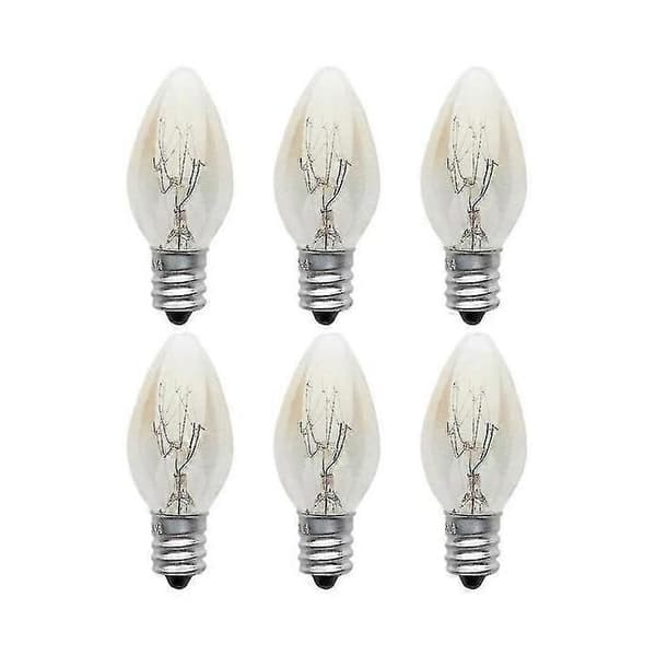 Pakke med 10 E12 220-240V 10W C7 varmhvide glødepærer (wolframpære) til stemningsbelysning