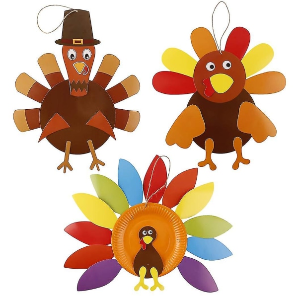 Thanksgiving-dekorasjon 3stk Thanksgiving-dørskilt Creative Diy Tyrkia