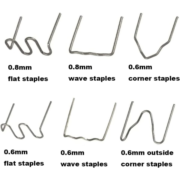 Metal Hot Staples, 600 stk. Svejse Hot Staples, Plast Svejsebil Hot Stapler til Bilkofanger Reparation, Karosseri Svejsearbejde, Med Æske