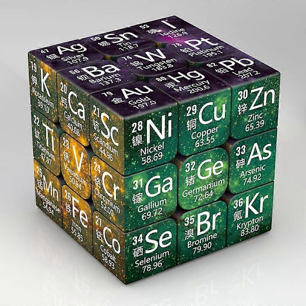 3x3x3 Magisk Puzzle Kub Matematik Kemi Element Kub Barnpresenter Pedagogiska Leksaker Chemistry
