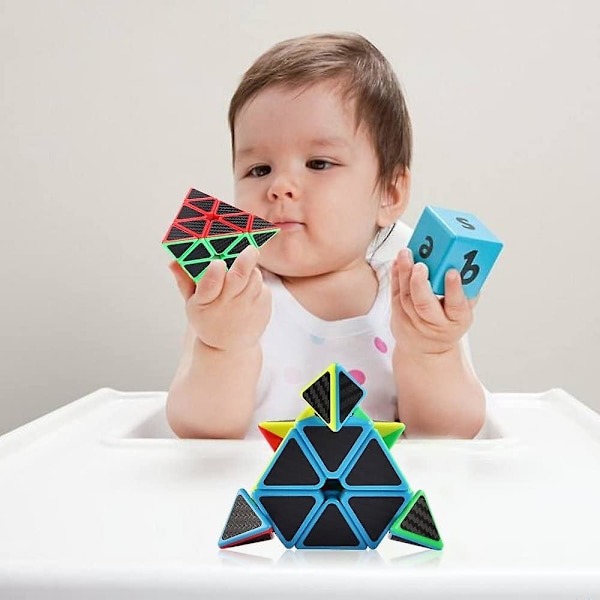 Xyc Saytay Pyramid Cube, Karbonfiber Pyramid 3x3 Speed Cube Triangle Cube Puzzle St-001